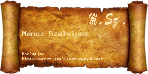 Mencz Szalviusz névjegykártya